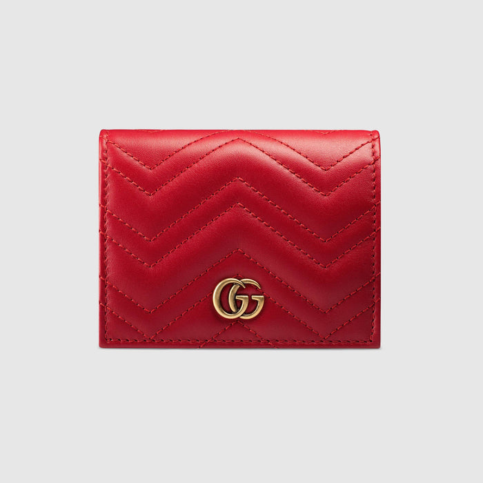 Gucci GG Marmont card case wallet Red