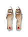 GUCCI METALLIC LEATHER PUMP WITH CRYSTAL DOUBLE G - LuxurySnob