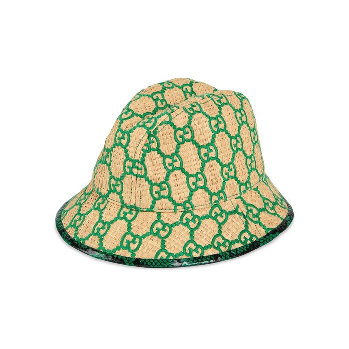 GUCCI GG FEDORA HAT WITH SNAKESKIN
