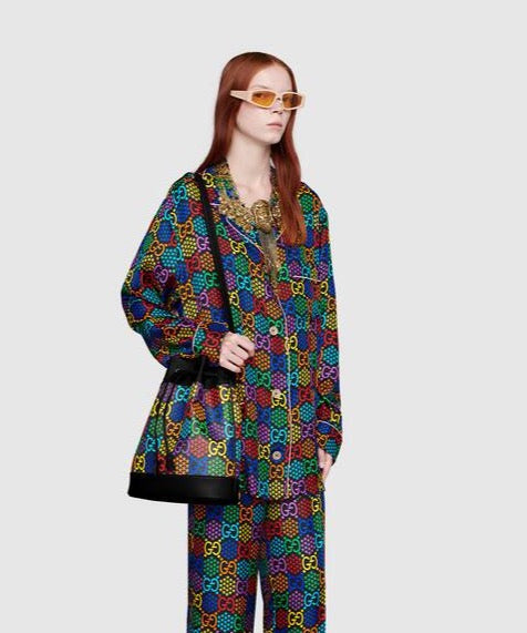 GUCCI BLACK PSYCHEDELIC BUCKET BAG BLACK
