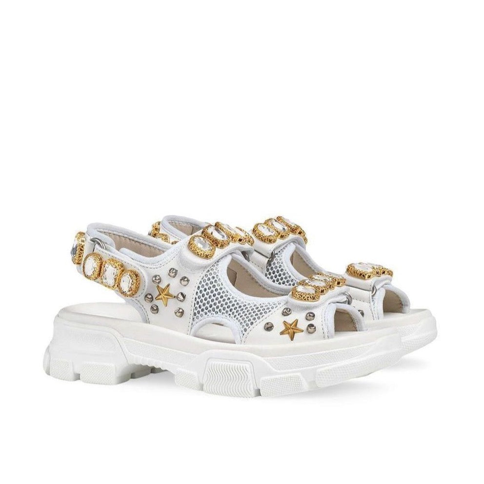Gucci Crystal Embellished Sandals White — LSC INC Gucci Crystal Embellished Sandals White — LSC INC