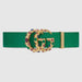 GUCCI LEATHER BELT WITH CRYSTAL DOUBLE G BUCKLE - LuxurySnob