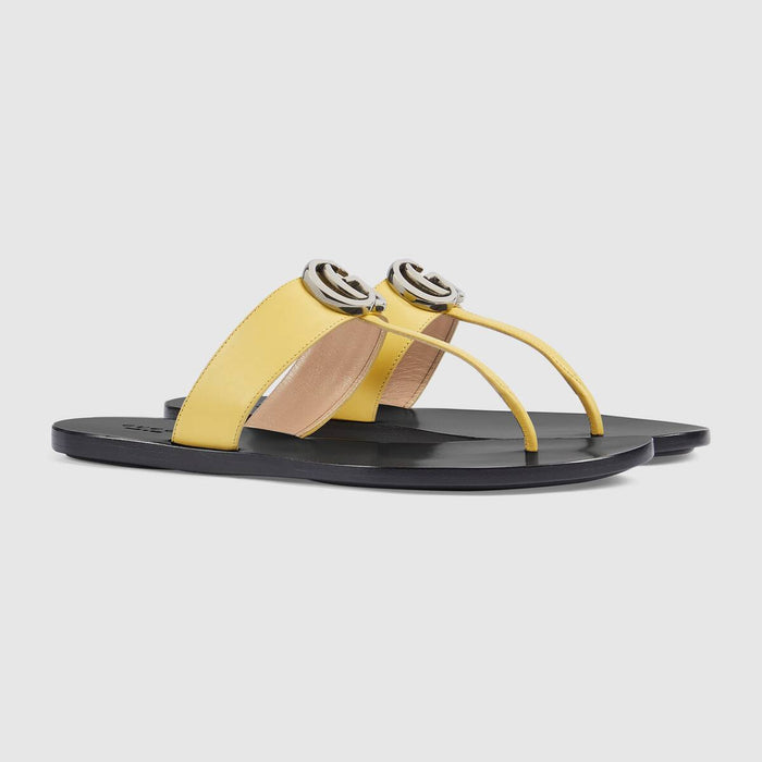 GUCCI LEATHER THONG SANDAL YELLOW