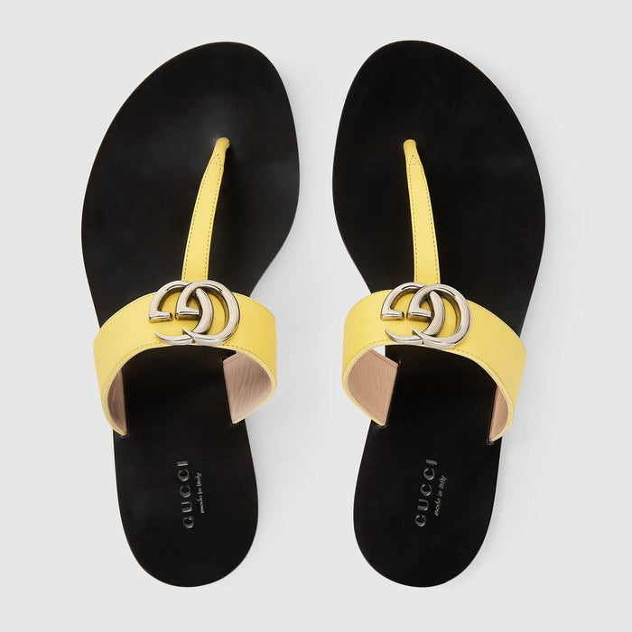 GUCCI LEATHER THONG SANDAL YELLOW