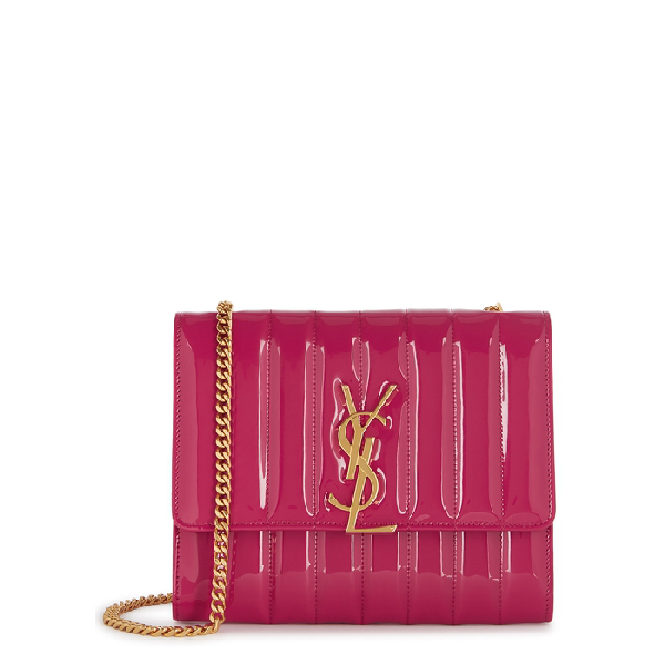 SAINT LAURENT MATELASSE VICKY CHAIN BAG PINK