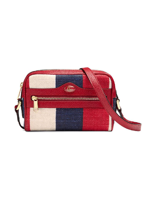 GUCCI OPHIDIA WASHED COTTON STRIPE MINI BAG - LuxurySnob