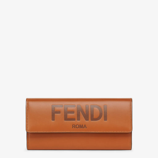 Fendi Continental Brown Leather Wallet