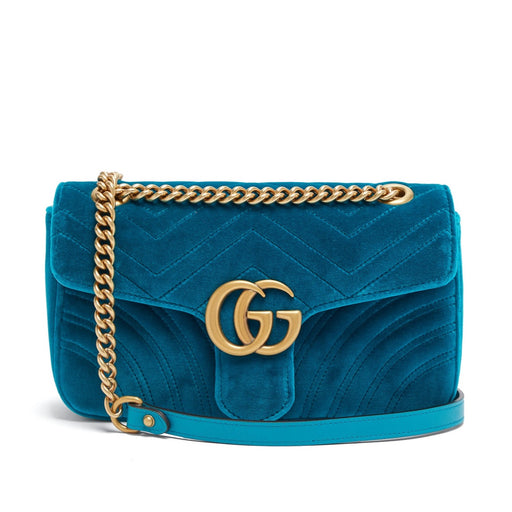 GUCCI GG MARMONT SMALL QUILTED VELVET BAG