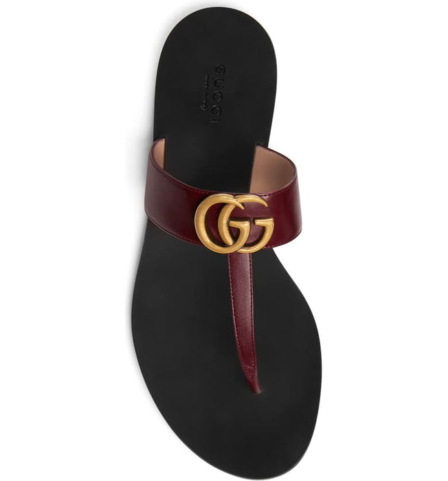 GUCCI GG THONG LEATHER SANDALS