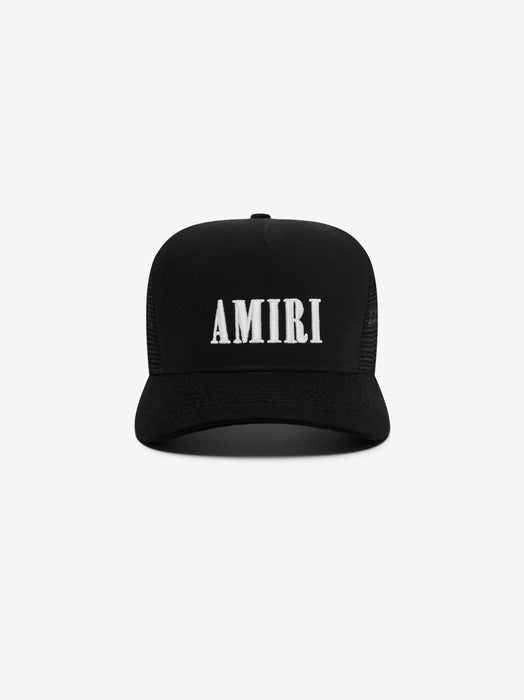 Amiri Logo Trucker Hat in Black
