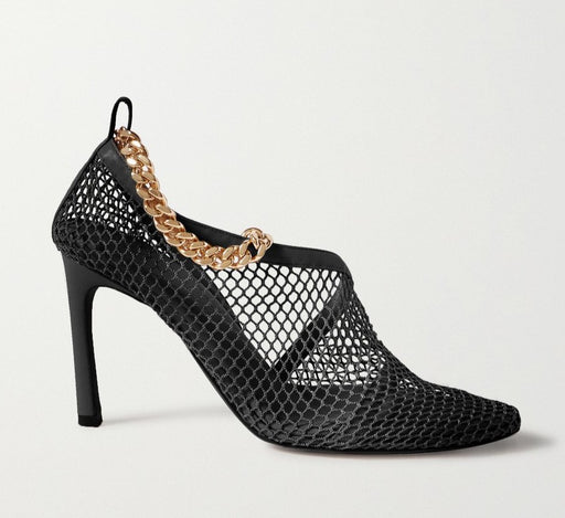 Bottega Veneta Chain-embellished Macramé and Leather Pumps