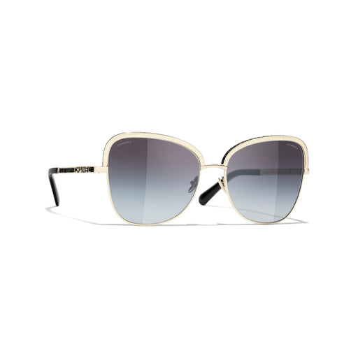 Chanel Black and Gold Square Sunglasses