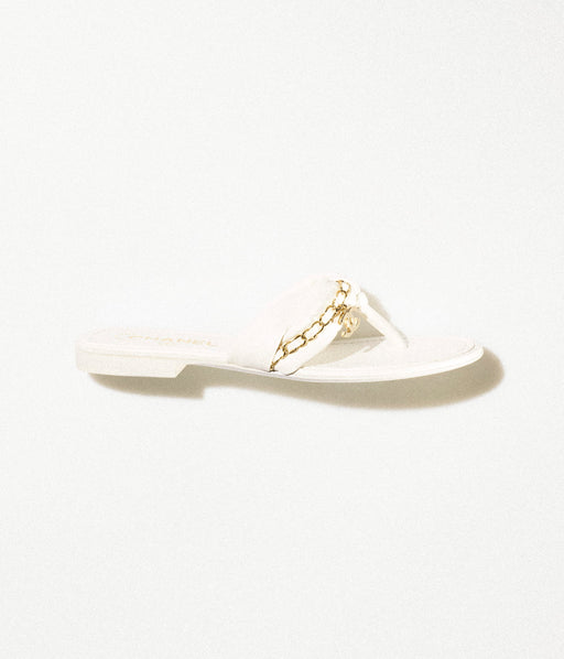 Chanel Lambskin and Metal Sandals in White