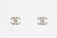 Chanel CC Silver  and Crystal Earrings