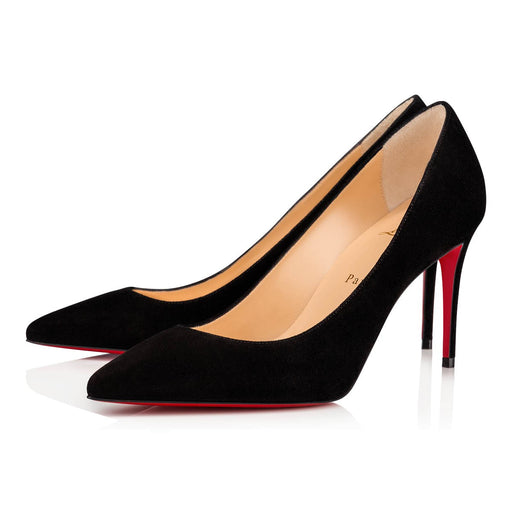 Christian Louboutin Kate 85 Velour Heels in Black