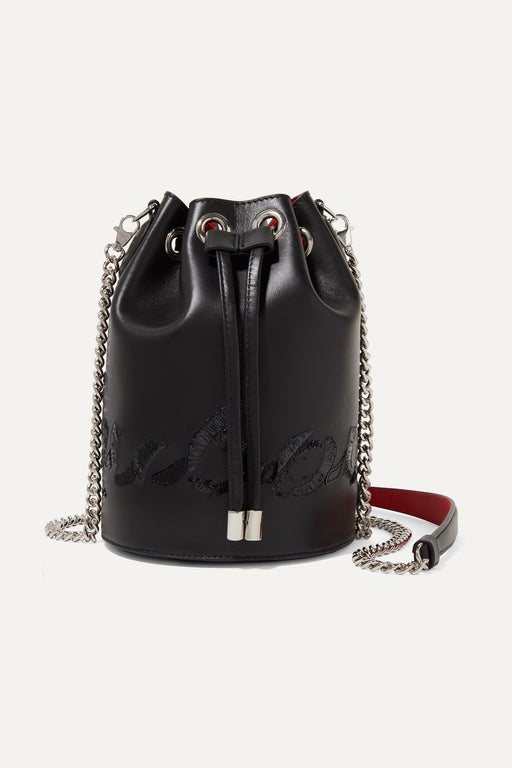 Christian Louboutin Marie Jane Embellished Leather Bucket Bag