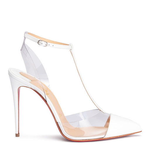 Christian Louboutin Nosy PVC and Patent Leather Pump in Latte