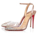 Christian Louboutin PVC Nude and Crystal Pumps