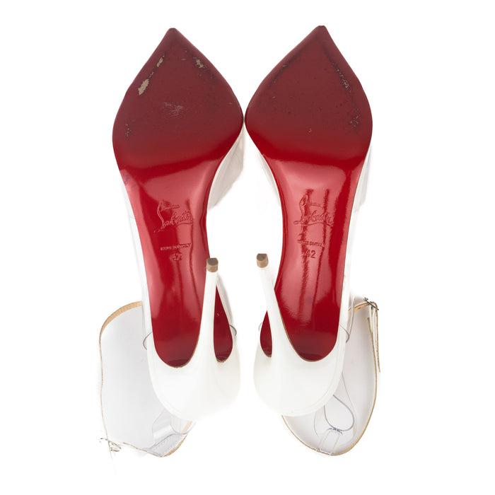 Christian Louboutin Nosy PVC and Patent Leather Pump in Latte