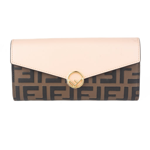 Fendi Continental Wallet in Pink Leather