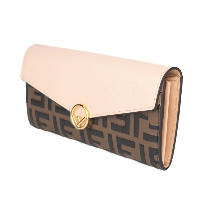 Fendi Continental Wallet in Pink Leather