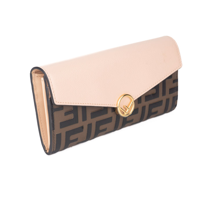 Fendi Continental Wallet in Pink Leather