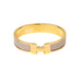 Hermes Clic H Bracelet in Marron Glacé with Gold Hardware