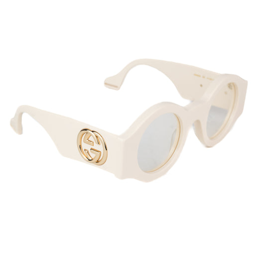 Gucci Acetate Round Sunglasses in Ivory