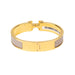 Hermes Clic H Bracelet in Marron Glacé with Gold Hardware