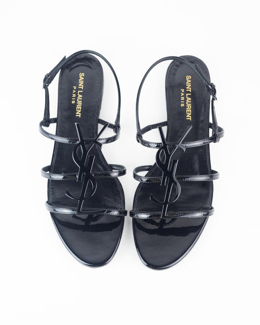 Saint Laurent Pattent Leather Cassandra Sandal
