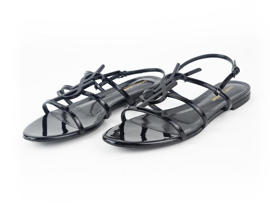 Saint Laurent Pattent Leather Cassandra Sandal