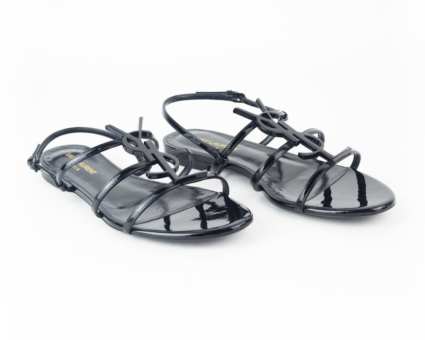 Saint Laurent Pattent Leather Cassandra Sandal
