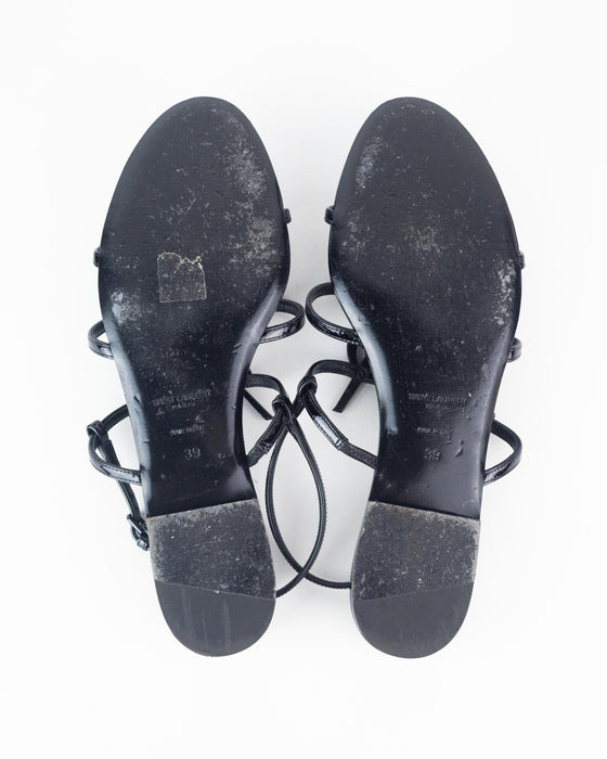 Saint Laurent Pattent Leather Cassandra Sandal