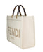 Fendi Medium Sunshine Tote in White Leather