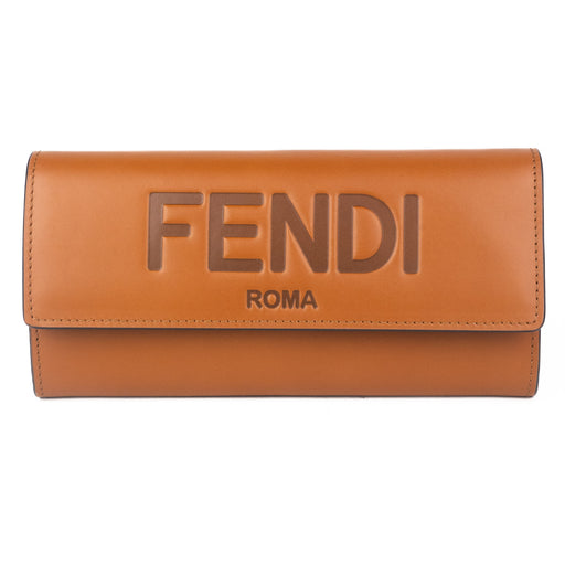 Fendi Continental Brown Leather Wallet