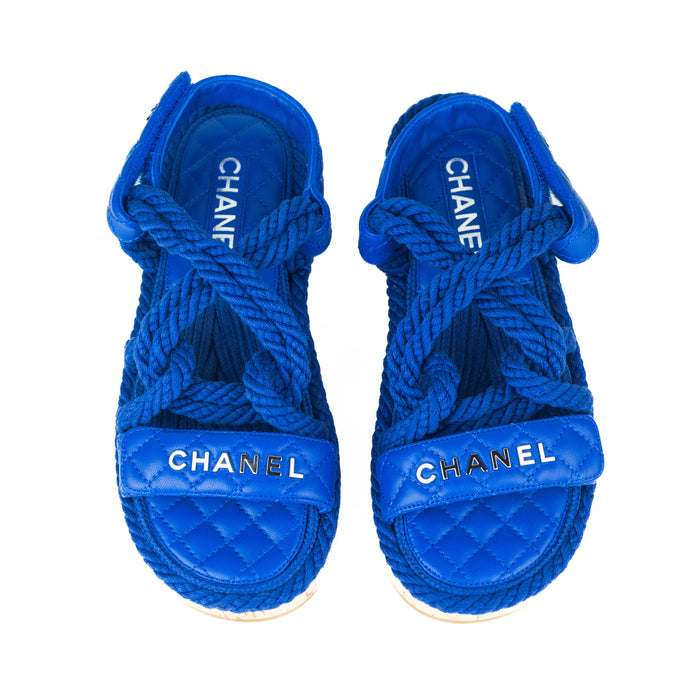 Chanel Cord & Lambskin Sandals