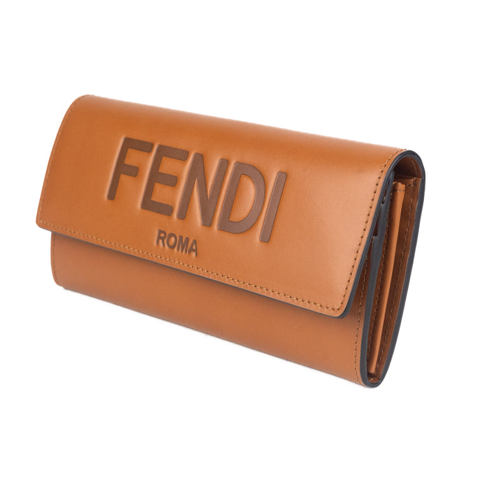 Fendi Continental Brown Leather Wallet