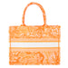 Dior Medium Book Tote in Fluorescent Orange