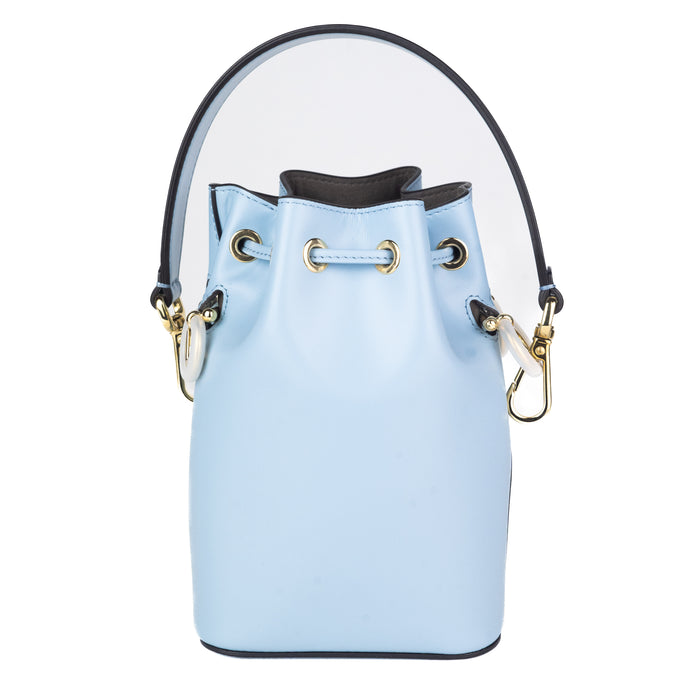 Fendi Mon Tresor Light Blue Leather Mini Bucket Bag