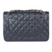 Chanel Large Classic Handbag in Black Grained Calfskin and Gold-Tone Metal