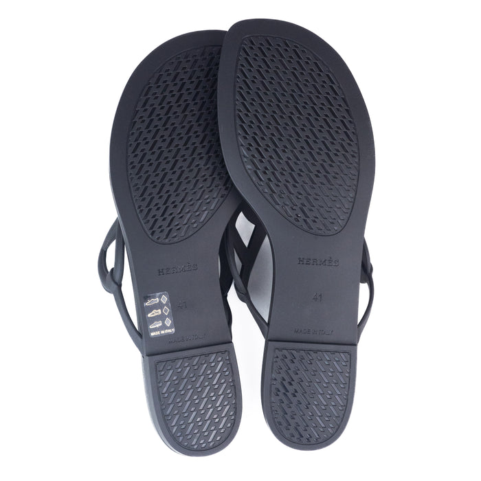 Hermes Beach Sandal in Black