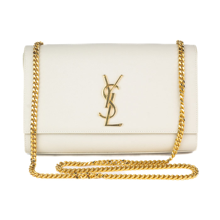 Saint Laurent Medium Kate Chain Bag in Blanc Vintage