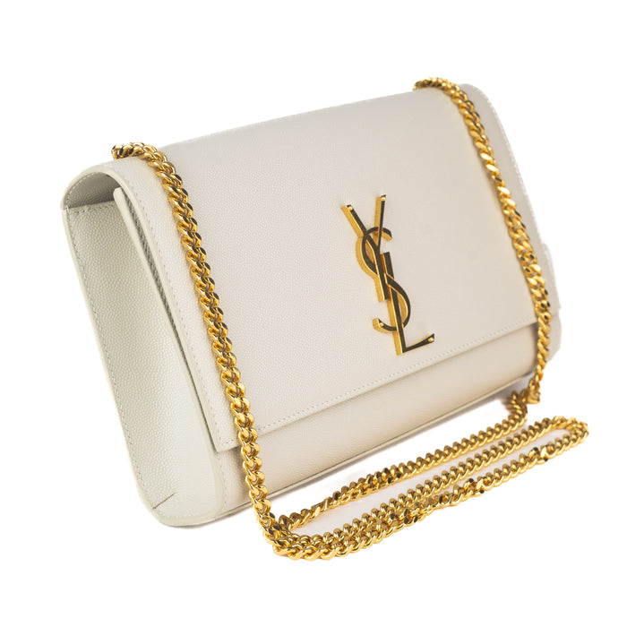 Saint Laurent Medium Kate Chain Bag in Blanc Vintage