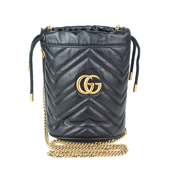 Gucci GG Marmont Mini Bucket Bag in Black