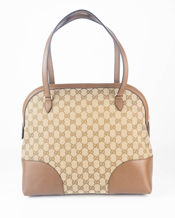 Gucci GG Original Canvas Shoulder Bag in Brown