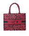 Dior Small Leopard Print Book Tote in Red