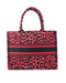 Dior Small Leopard Print Book Tote in Red