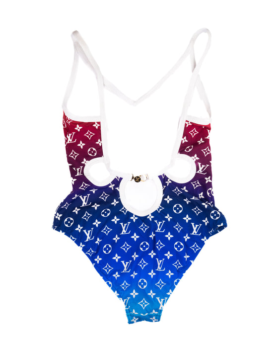 Louis Vuitton Ombre Cut One Piece Swimsuit Bleu