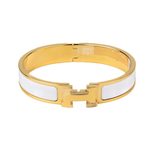 Hermes Clic H Bracelet in White GM