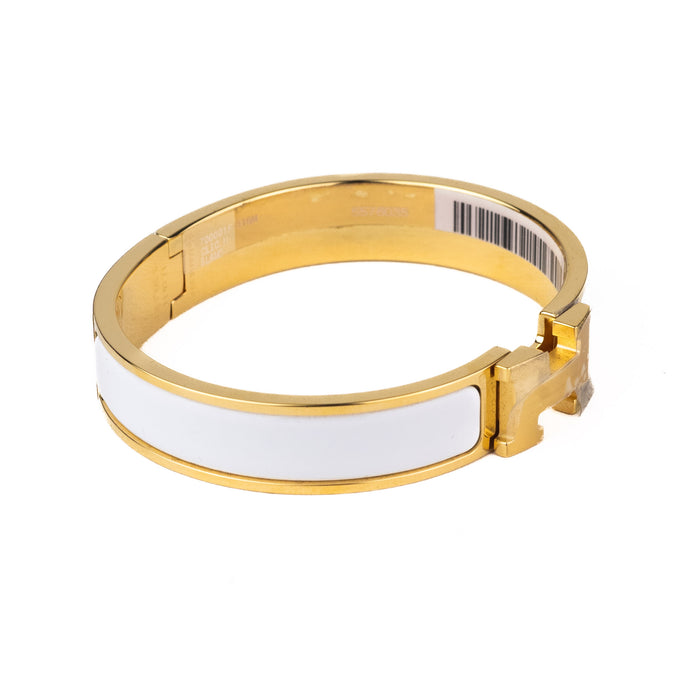 Hermes Clic H Bracelet in White GM